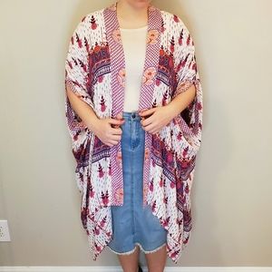 Anthropologie Lilka Kalyse Kimono OS Floral Boho